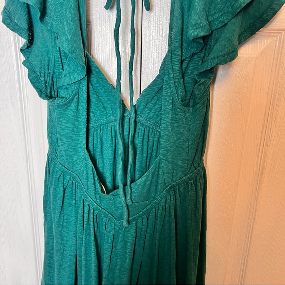 FREE PEOPLE 'Aquamarine' Cotton Teal Blue Flowy Coastal Maxi Dress - Size S - Picture 7 of 15